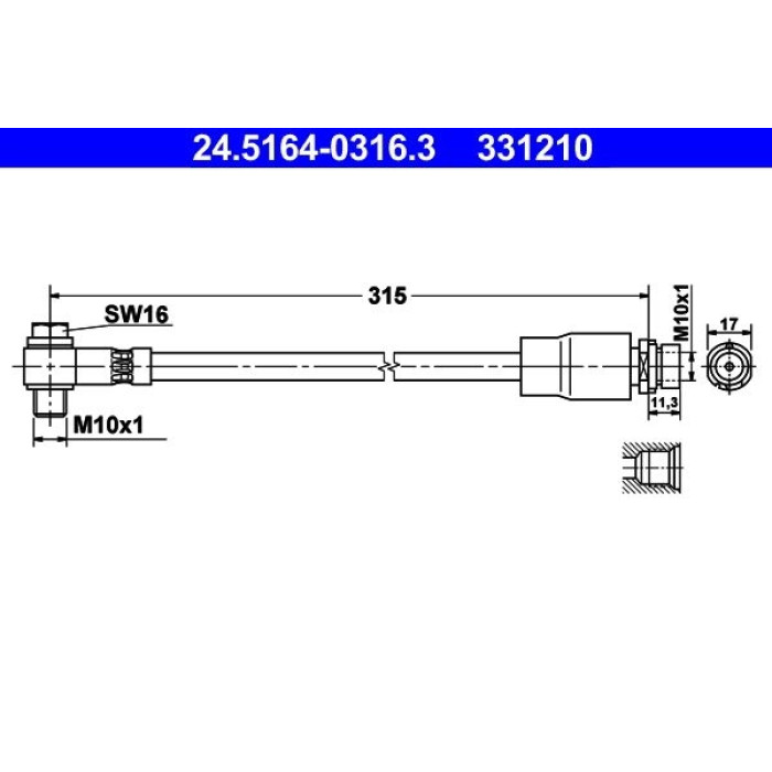 ATE Bremsschlauch 24.5164-0316.3 ATE Bremsschlauch 24.5164-0316.3