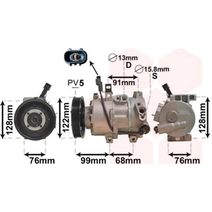 Van Wezel Klimakompressor 8200K296 Van Wezel Klimakompressor 8200K296