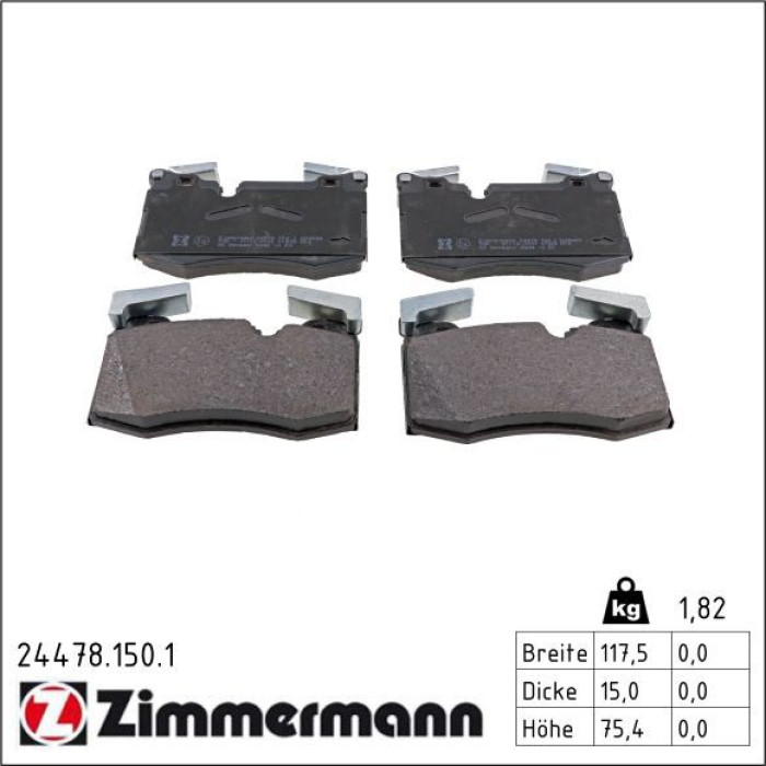 24478.150.1 ZIMMERMANN Bremsbeläge 24478.150.1