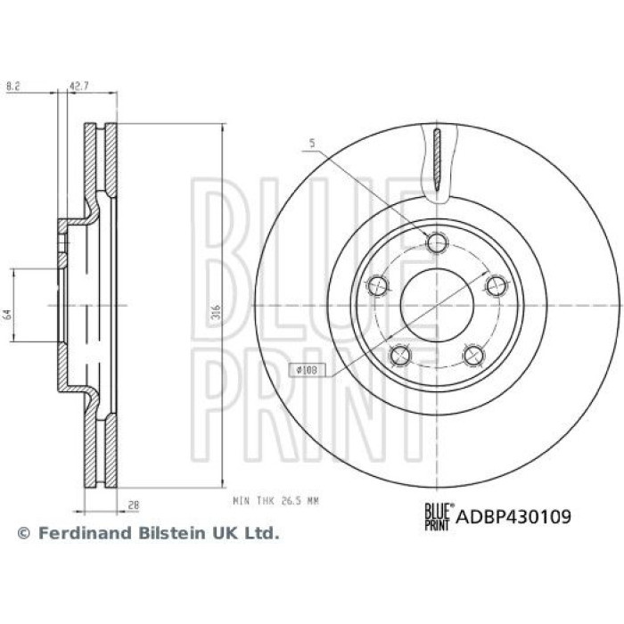 BluePrint BLUE PRINT Bremsscheibe ADBP430109 BluePrint BLUE PRINT Bremsscheibe ADBP430109