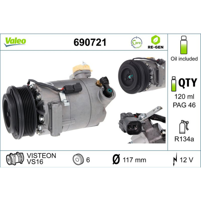 690721 Valeo Kompressor 690721 690721 Valeo Kompressor 690721