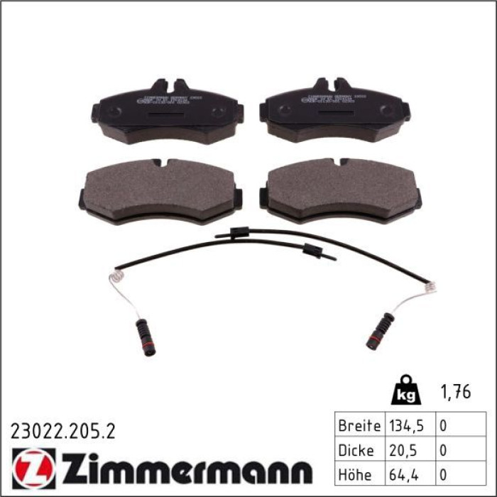 23022.205.2 ZIMMERMANN Bremsbeläge 23022.205.2 23022.205.2 ZIMMERMANN Bremsbeläge 23022.205.2