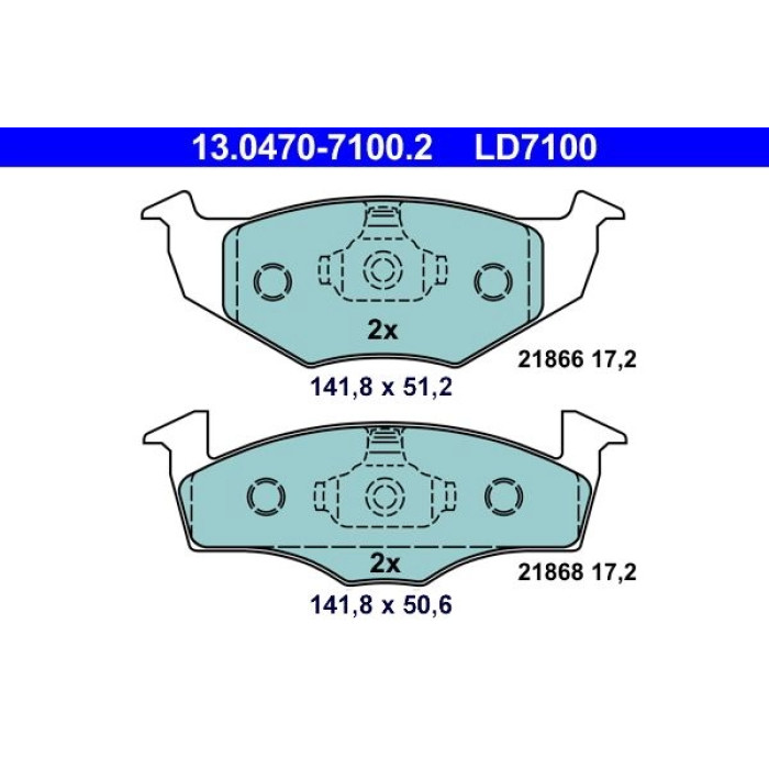 ATE Bremsbelagsatz 13.0470-7100.2 ATE Bremsbelagsatz 13.0470-7100.2