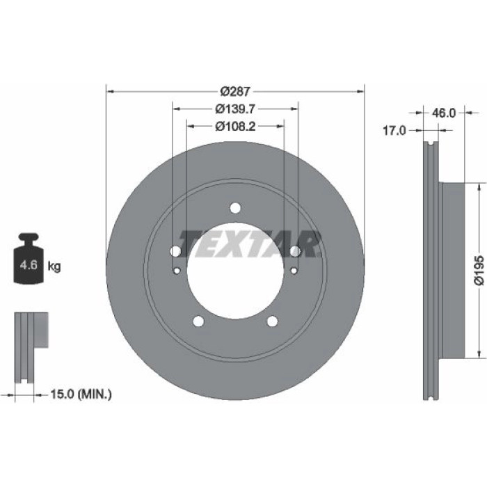 Textar Bremsscheibe 92314103 Textar Bremsscheibe 92314103