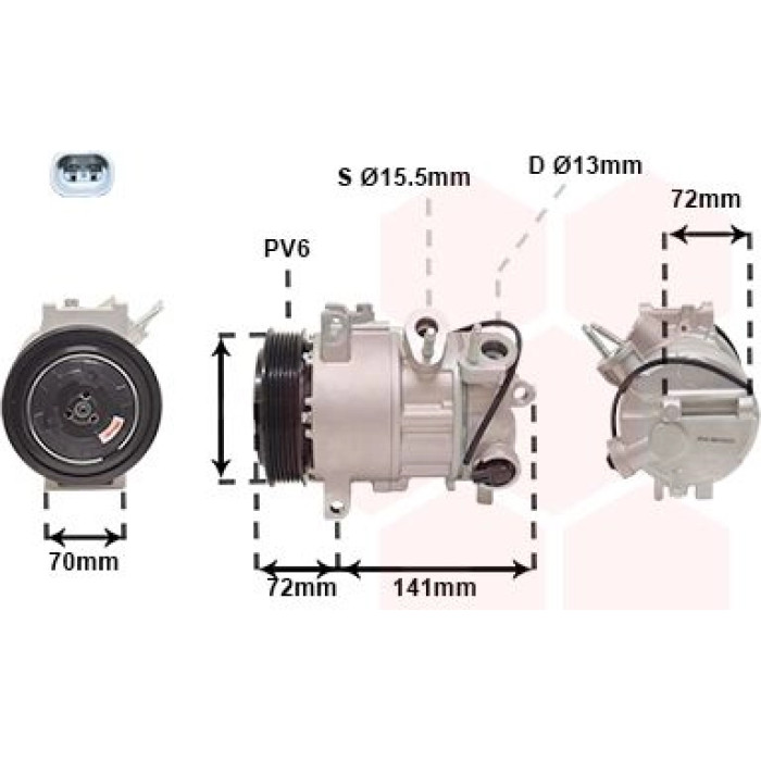 Van Wezel Klimakompressor 2101K001 Van Wezel Klimakompressor 2101K001