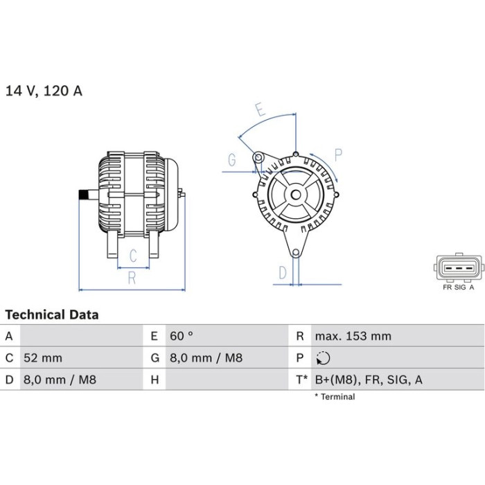 Bosch Lichtmaschine 0 986 083 080 Bosch Lichtmaschine 0 986 083 080