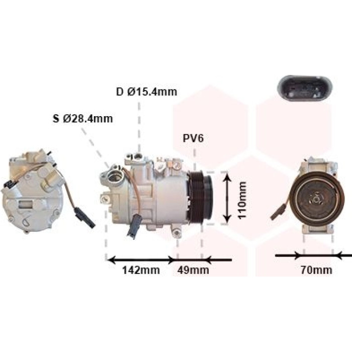 Van Wezel Klimakompressor 0600K411 Van Wezel Klimakompressor 0600K411