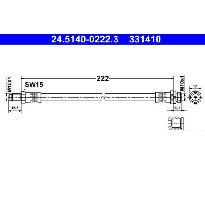 ATE Bremsschlauch 24.5140-0222.3