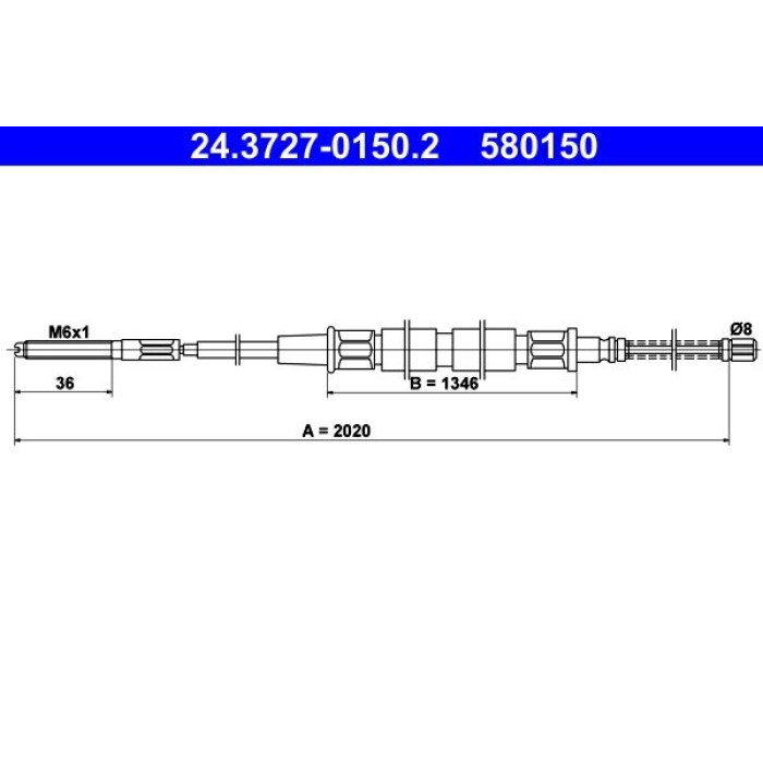 ATE Handbremsseil 24.3727-0150.2 ATE Handbremsseil 24.3727-0150.2