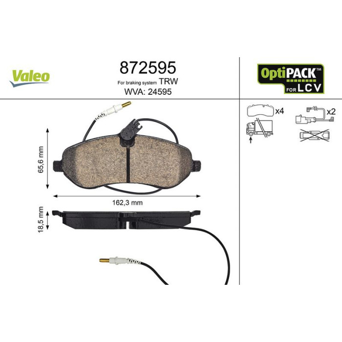 Valeo Bremsbelagsatz 872595 Valeo Bremsbelagsatz 872595