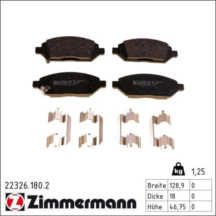 ZIMMERMANN Bremsbeläge 22326.180.2 ZIMMERMANN Bremsbeläge 22326.180.2
