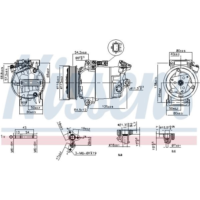 Nissens Klimakompressor PKW 89608 Nissens Klimakompressor PKW 89608
