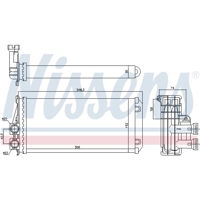 Nissens Heizungskühler PKW 707083 Nissens Heizungskühler PKW 707083