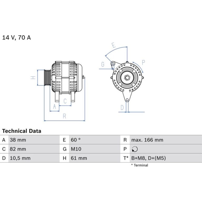 Bosch Lichtmaschine 0 986 039 550 Bosch Lichtmaschine 0 986 039 550