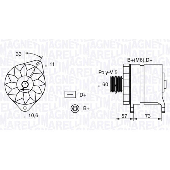 Magneti Marelli Lichtmaschine 063321156010 Magneti Marelli Lichtmaschine 063321156010