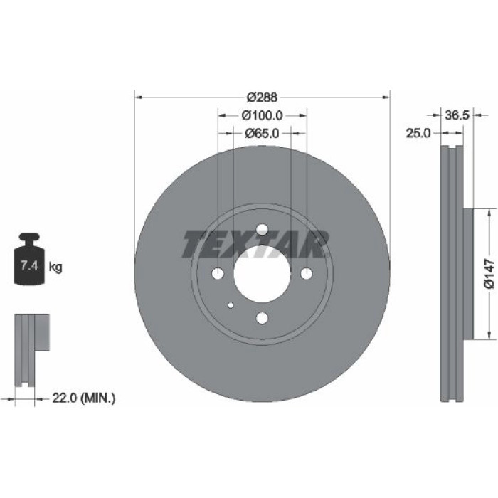 Textar Bremsscheibe 92302303 Textar Bremsscheibe 92302303