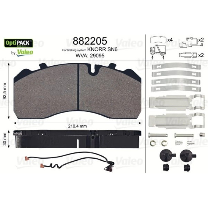 Valeo Bremsbelagsatz 882205 Valeo Bremsbelagsatz 882205