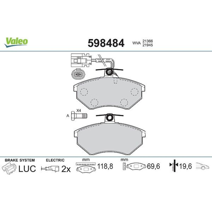 Valeo Bremsbelagsatz 598484