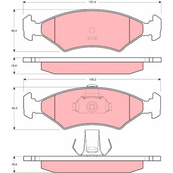 GDB1222 TRW Bremsbelagsatz Ford Fiesta 89- GDB1222 GDB1222 TRW Bremsbelagsatz Ford Fiesta 89- GDB1222