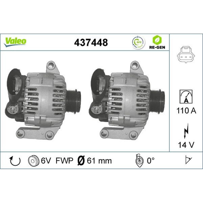 Valeo Lichtmaschine 437448 Valeo Lichtmaschine 437448