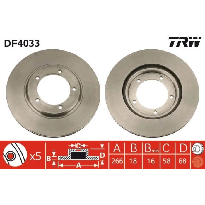 TRW Bremsscheibe DF4033 TRW Bremsscheibe DF4033