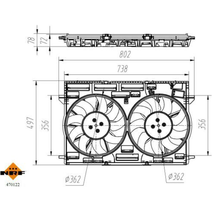 NRF Kühlerlüfter 470122 NRF Kühlerlüfter 470122
