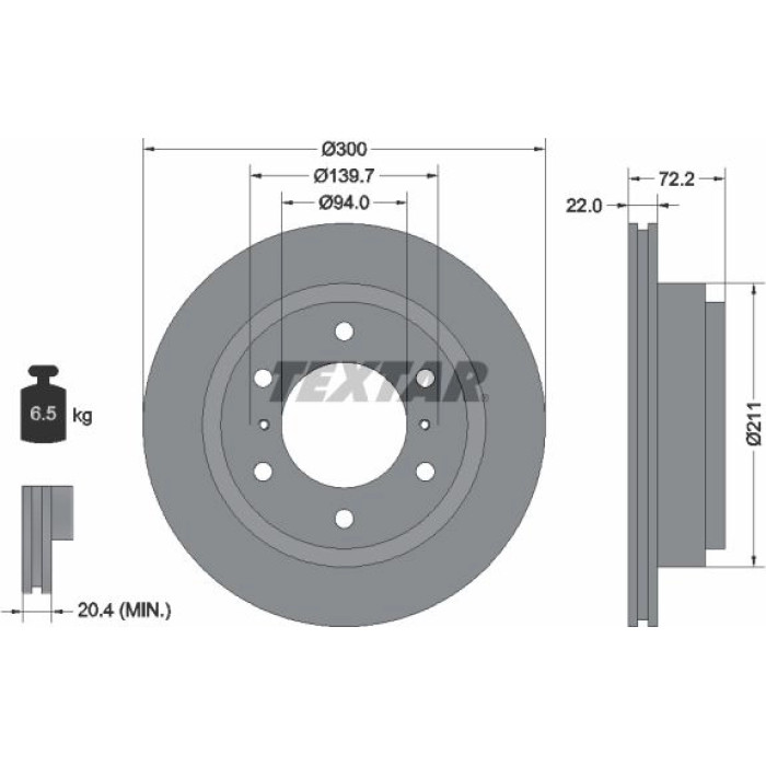 Textar Bremsscheibe 92135103 Textar Bremsscheibe 92135103