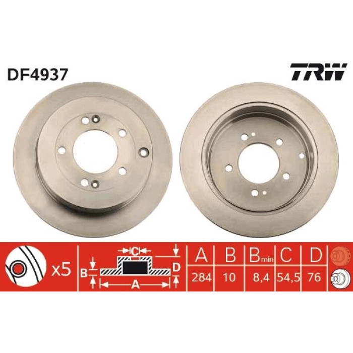 TRW Bremsscheibe Hinterachse DF4937
