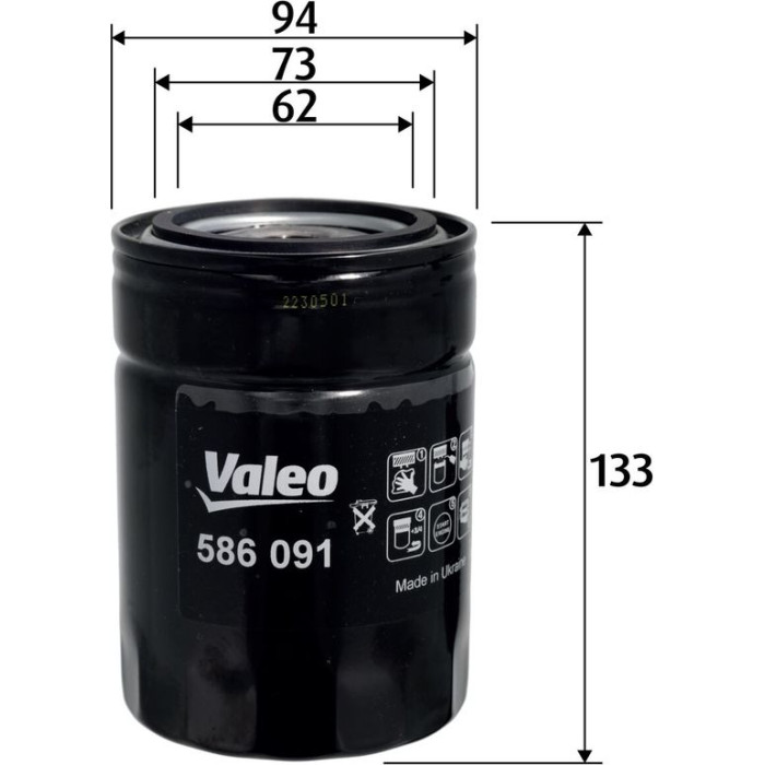 586091 Valeo Ölfilter 586091 586091 Valeo Ölfilter 586091