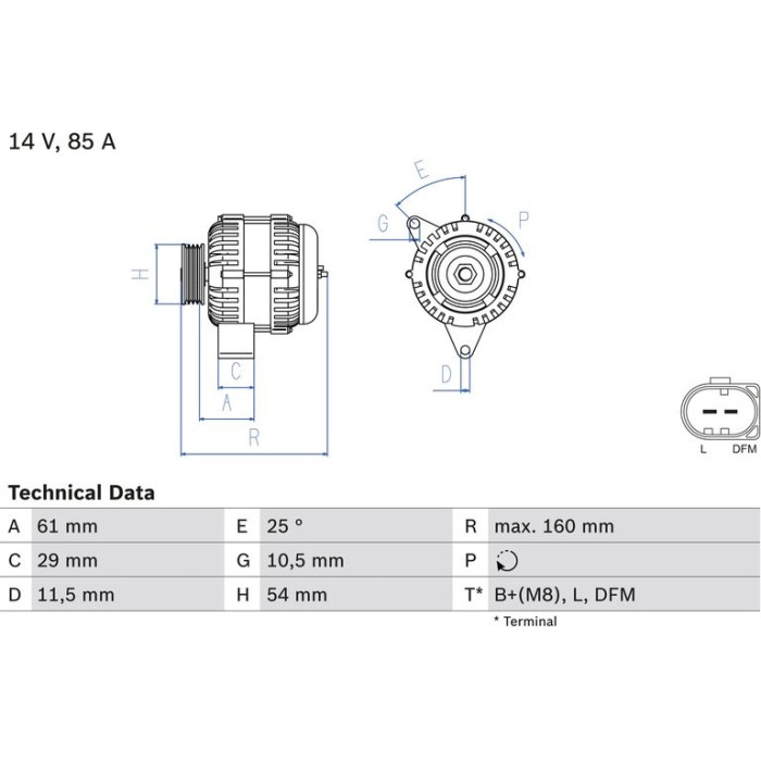 Bosch Lichtmaschine 0 986 044 490 Bosch Lichtmaschine 0 986 044 490