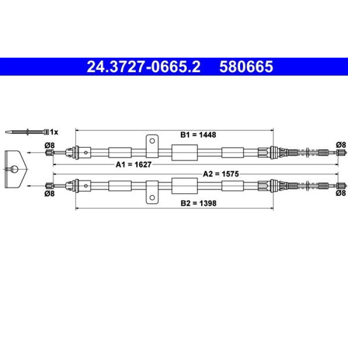 ATE Handbremsseil 24.3727-0665.2 ATE Handbremsseil 24.3727-0665.2
