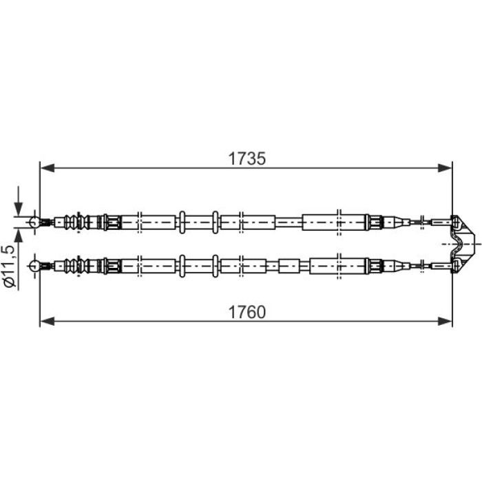 Bosch Handbremsseil 1987477934