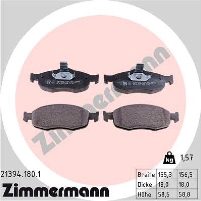ZIMMERMANN Bremsbeläge 21394.180.1 ZIMMERMANN Bremsbeläge 21394.180.1