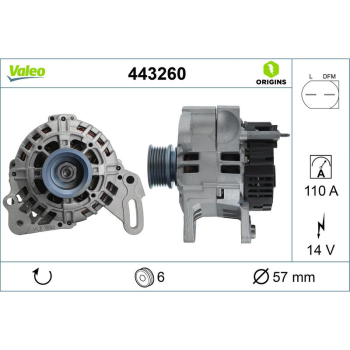 Valeo Lichtmaschine 443260 Valeo Lichtmaschine 443260
