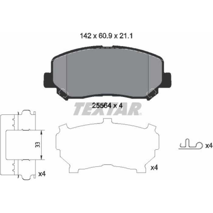 Textar Bremsbelagsatz 2556403 Textar Bremsbelagsatz 2556403