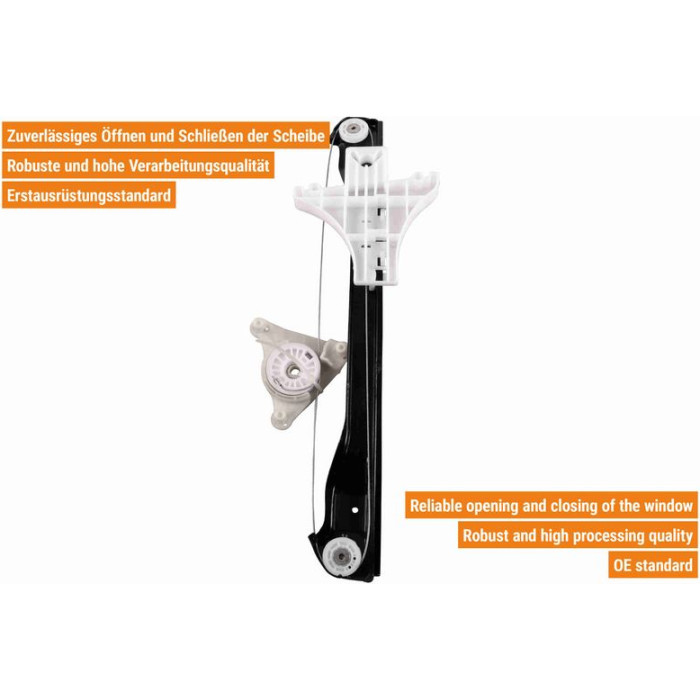 VAICO V10-9851 Fensterheber hinten links, ohne Motor, elektrisch, für Linkslenker VAICO V10-9851 Fensterheber hinten links, ohne Motor, elektrisch, für Linkslenker