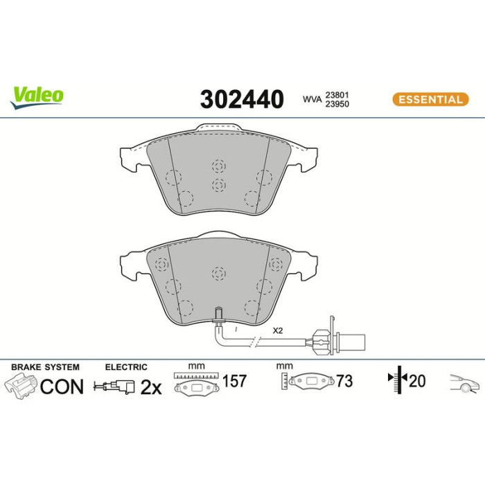 Valeo Bremsbelagsatz 302440 Valeo Bremsbelagsatz 302440