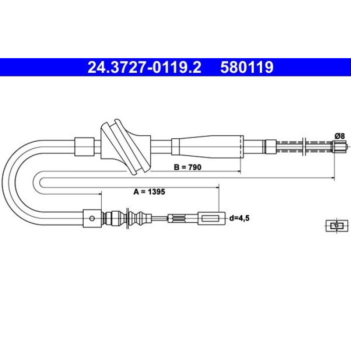 ATE Handbremsseil 24.3727-0119.2 ATE Handbremsseil 24.3727-0119.2