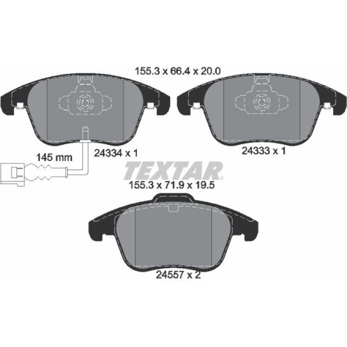 Textar Bremsbelagsatz 2433401 Textar Bremsbelagsatz 2433401