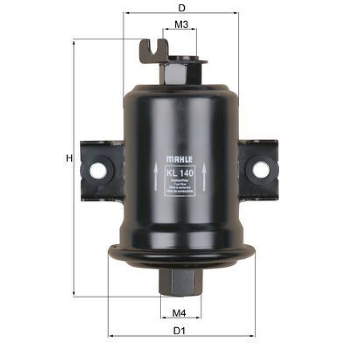 KL 140 MAHLE Kraftstofffilter KL 140, Leitungsfilter, Höhe 123 mm – u. a. für Toyota Corolla (_E11_), Kombi (_E10_), (_E10_) – OE Nummer 2330011100 - l KL 140 MAHLE Kraftstofffilter KL 140, Leitungsfilter, Höhe 123 mm – u. a. für Toyota Corolla (_E11_), Kombi (_E10_), (_E10_) – OE Nummer 2330011100 - l