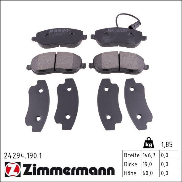 ZIMMERMANN Bremsbeläge 24294.190.1 ZIMMERMANN Bremsbeläge 24294.190.1