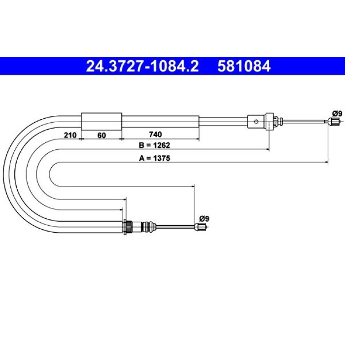 ATE Handbremsseil 24.3727-1084.2 ATE Handbremsseil 24.3727-1084.2