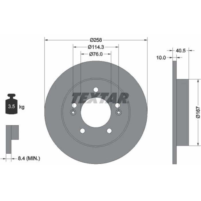 Textar Bremsscheibe 92226103 Textar Bremsscheibe 92226103