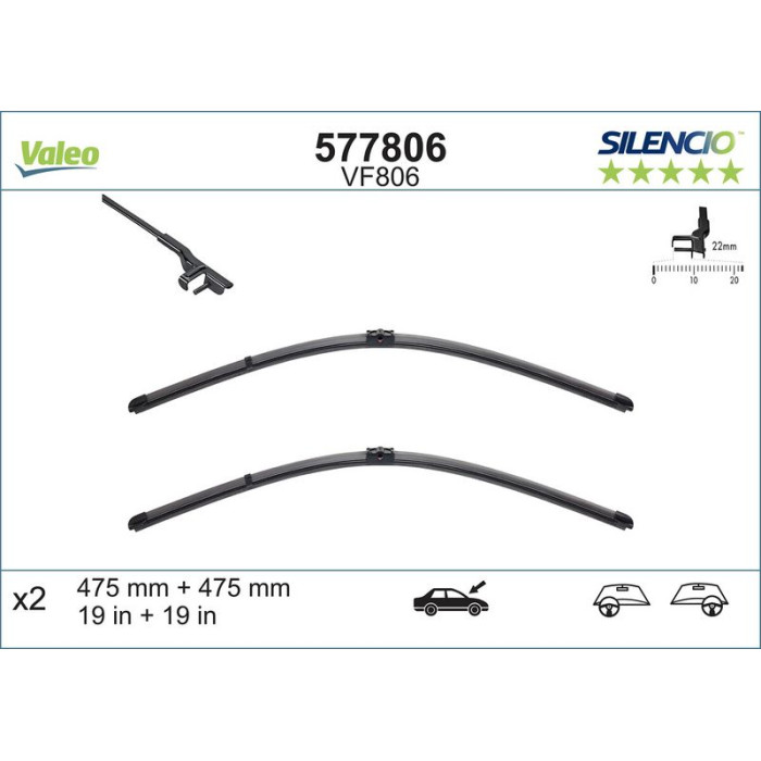 Valeo VM806 Silencio X.TRM Wischer 577806 Valeo VM806 Silencio X.TRM Wischer 577806