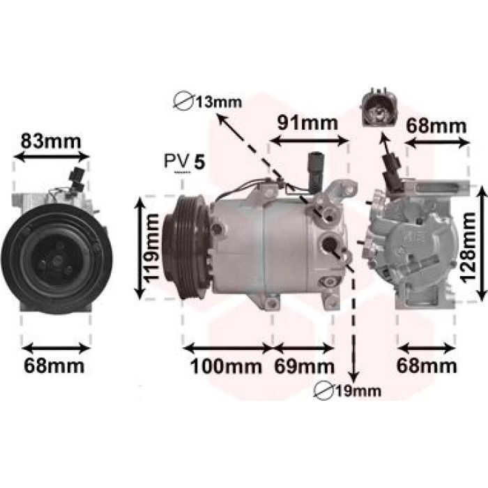 Van Wezel Klimakompressor 8300K144 Van Wezel Klimakompressor 8300K144