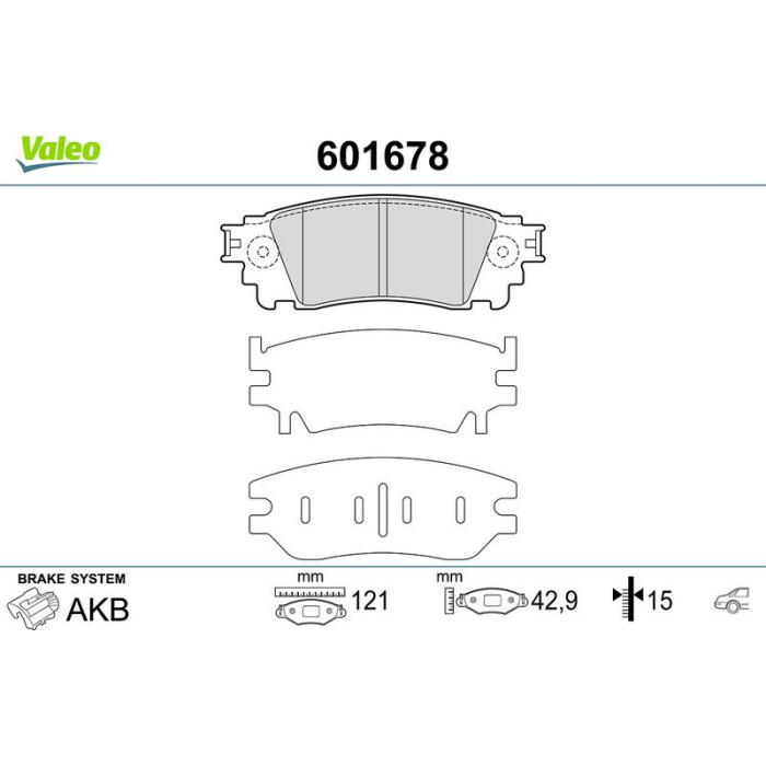 Valeo Bremsbelagsatz 601678 Valeo Bremsbelagsatz 601678