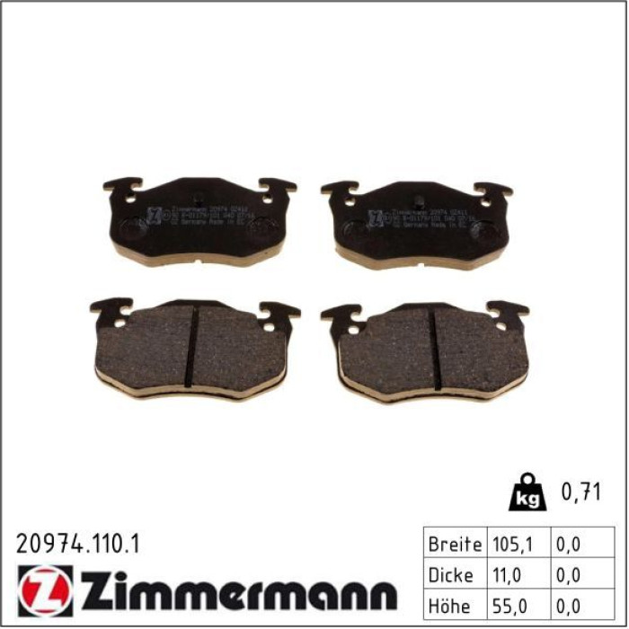 20974.110.1 ZIMMERMANN Bremsbeläge 20974.110.1 20974.110.1 ZIMMERMANN Bremsbeläge 20974.110.1