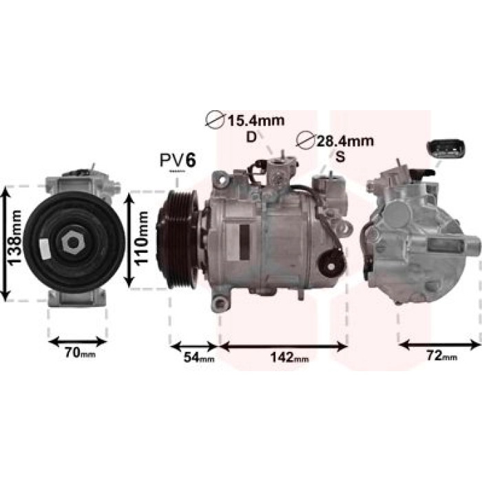Van Wezel Klimakompressor 0600K495 Van Wezel Klimakompressor 0600K495