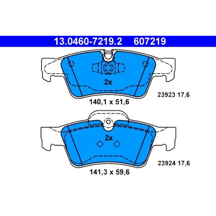 ATE Bremsbelagsatz Mercedes-Benz Hinterachse W164/X164/W251/W463 05 13.0460-7219.2 ATE Bremsbelagsatz Mercedes-Benz Hinterachse W164/X164/W251/W463 05 13.0460-7219.2
