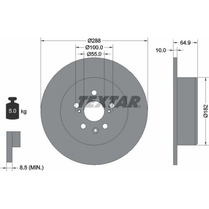 Textar Bremsscheibe 92135903 Textar Bremsscheibe 92135903